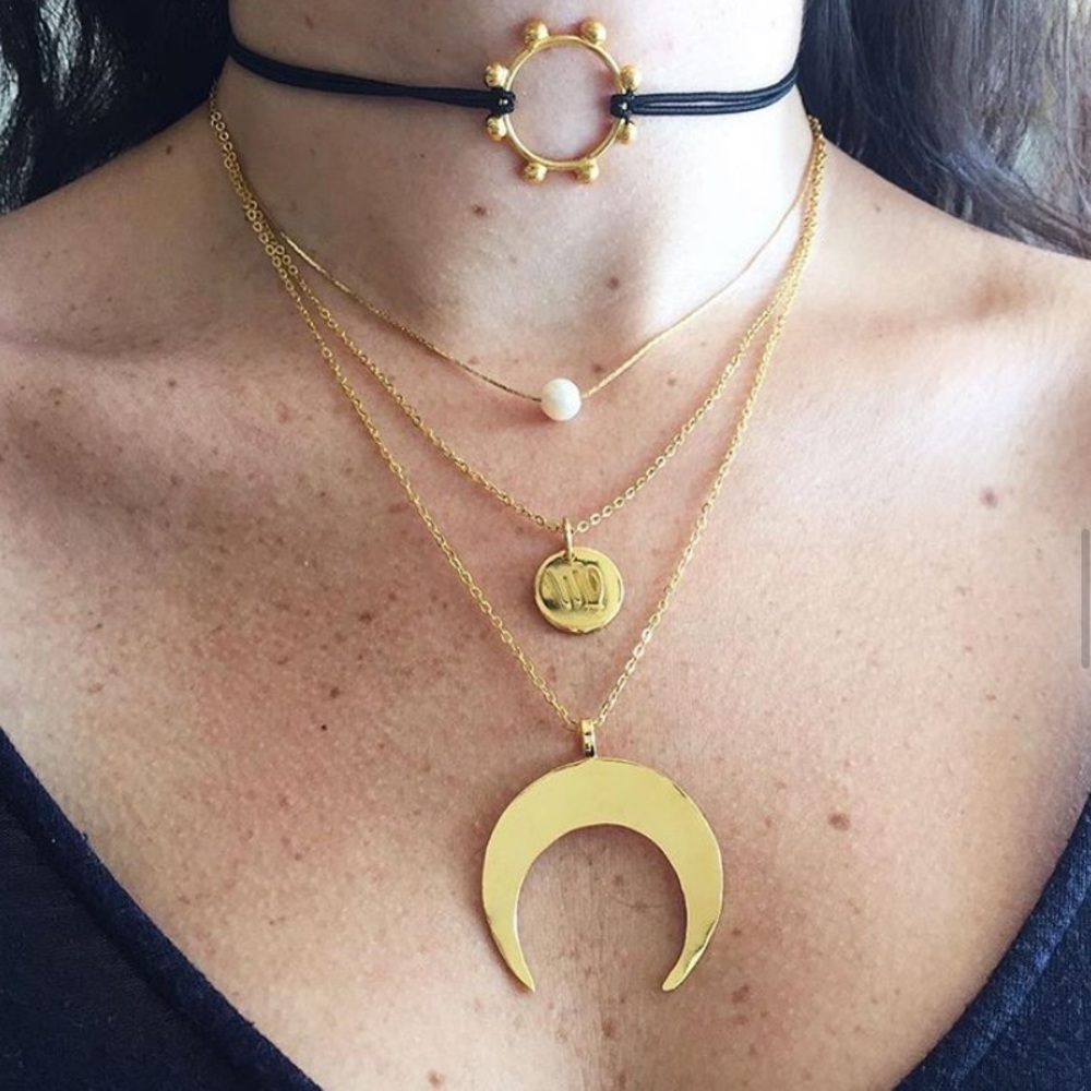 Gold plated half moon necklace 🌙